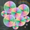 11-Piece Pastel Paper Fan Set | Rainbow Macaron Color-Blocking Hanging Flowers for Wall Decor, Tea Party, Wedding, Spring Birthday, Classroom & Baby Shower Backdrop